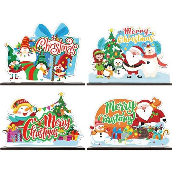 4 Pack Christmas Centerpieces for Tables, Christmas Decorations Indoor, Christma - Picture 1 of 7